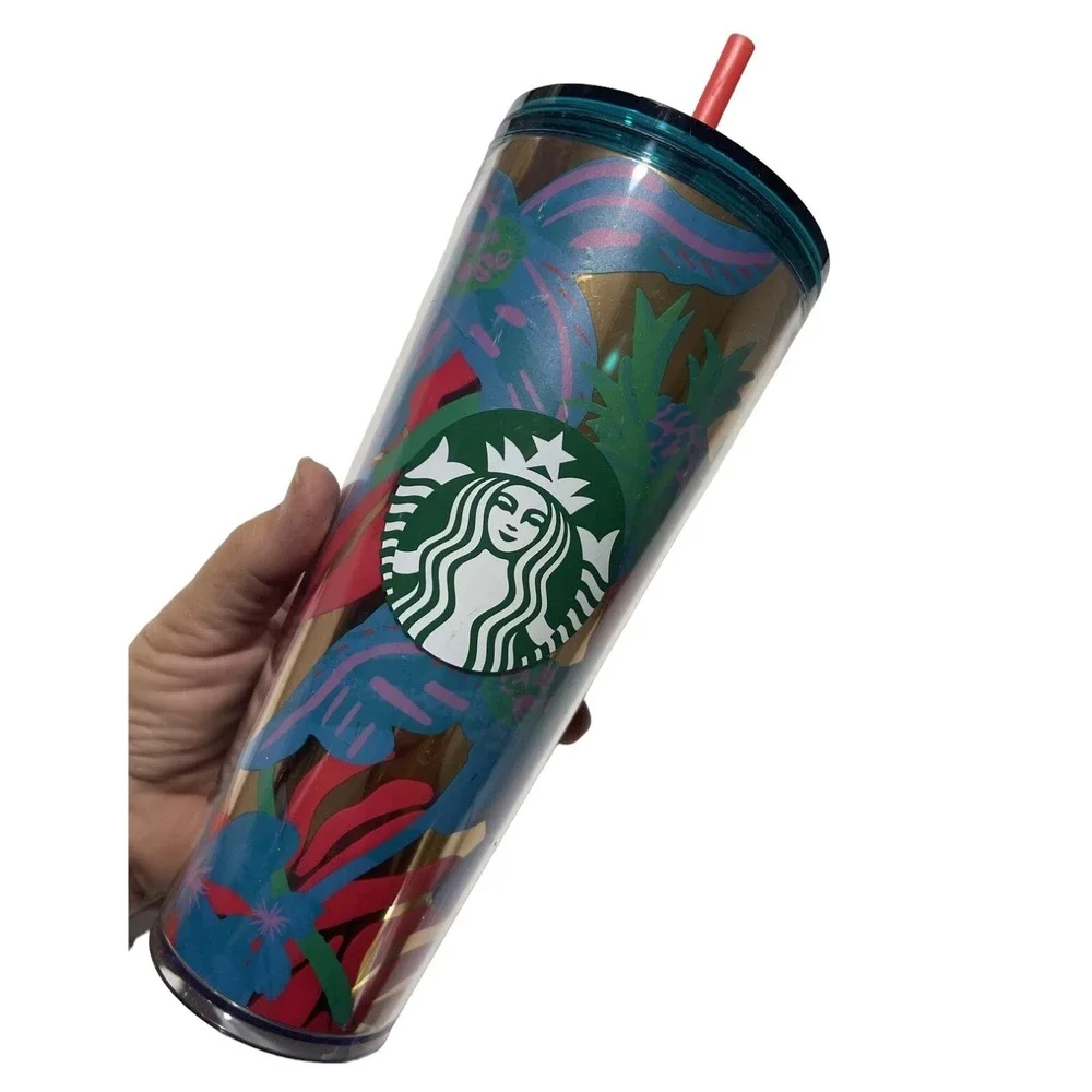 Starbucks Summer 2022 Forest Dream Aqua Terra Floral 24oz Tumbler Cold Cup (NEW)
